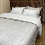 سرویس کاور لحاف مدل ابر و بادی رنگ طوسی