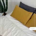 قیمت و خرید سرویس کاور لحاف آرالی مدل سفید خردلی
